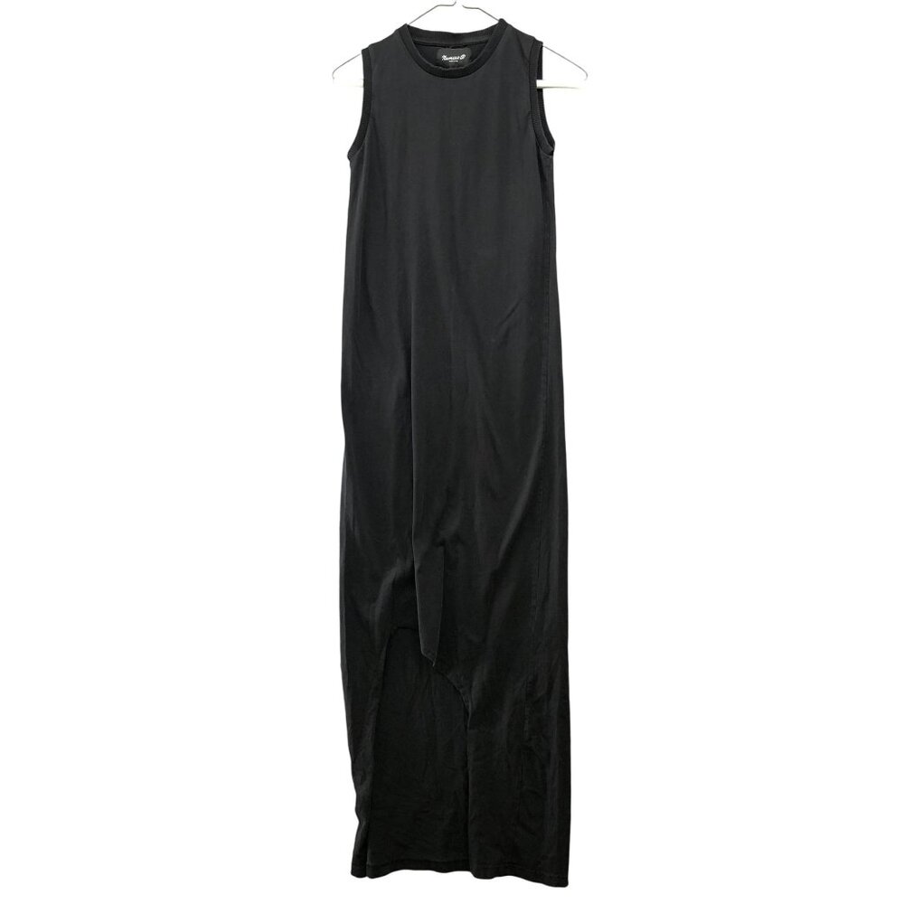 Numero 00 Made In Italy Maxi‎ Dress XS Black Sleeveless T Shirt Dress Side Slit